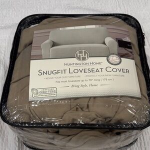 Huntington Home Snugfit Loveseat Cover in Tan